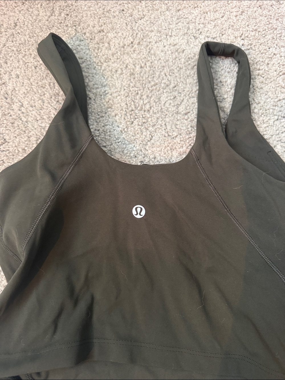 lululemon athletica Olive Green Cropped Tank - Picture 2 of 3